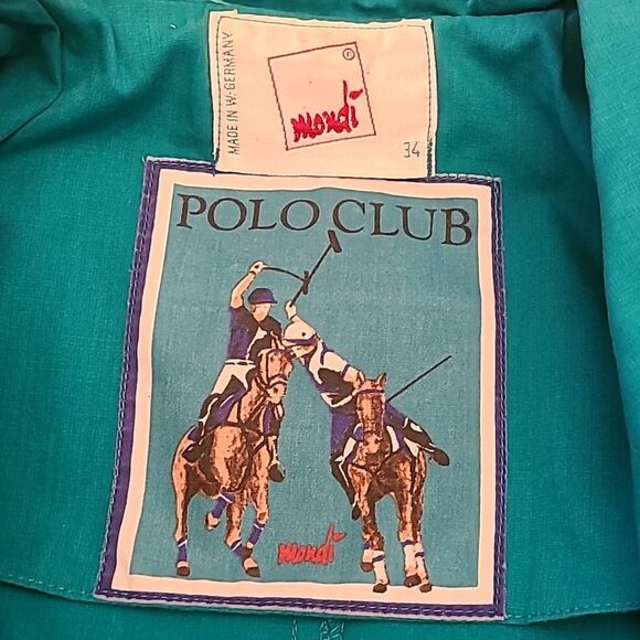 Vintage MONDI POLO CLUB BLAZER Size XS WOMEN SPORT Turquoise Blue Gold Buttons - Picture 11 of 14